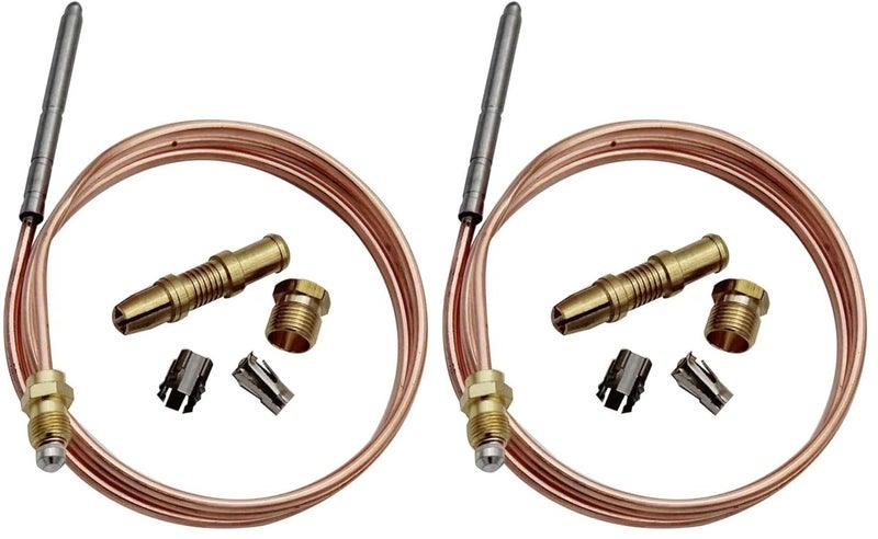 KBZ Thermocoupler for Robertshaw Thermostat Control Pilot Burner Assembly Replacement 1980-036 Snap Fit Universal Thermocouple (36") (Pack of 2) - Image 1